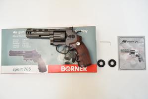 Пневматический револьвер Borner Sport 705 (4”, металл, S&W) 4.5 мм