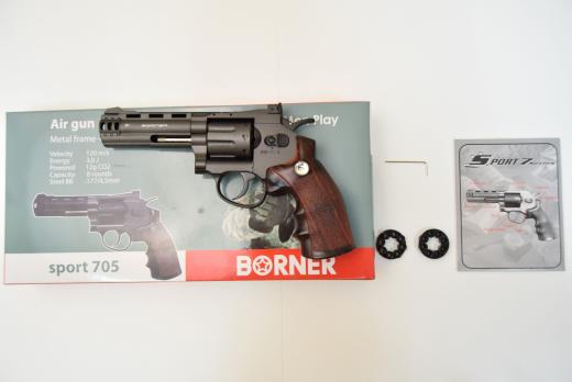 Пневматический револьвер Borner Sport 705 (4”, металл, S&W) 4.5 мм
