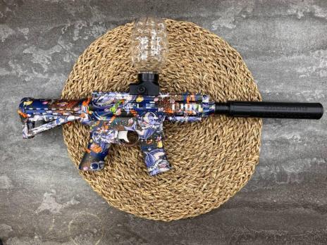 Автомат M416 гидрогелевый, орбибольный с глушителем (синий)
